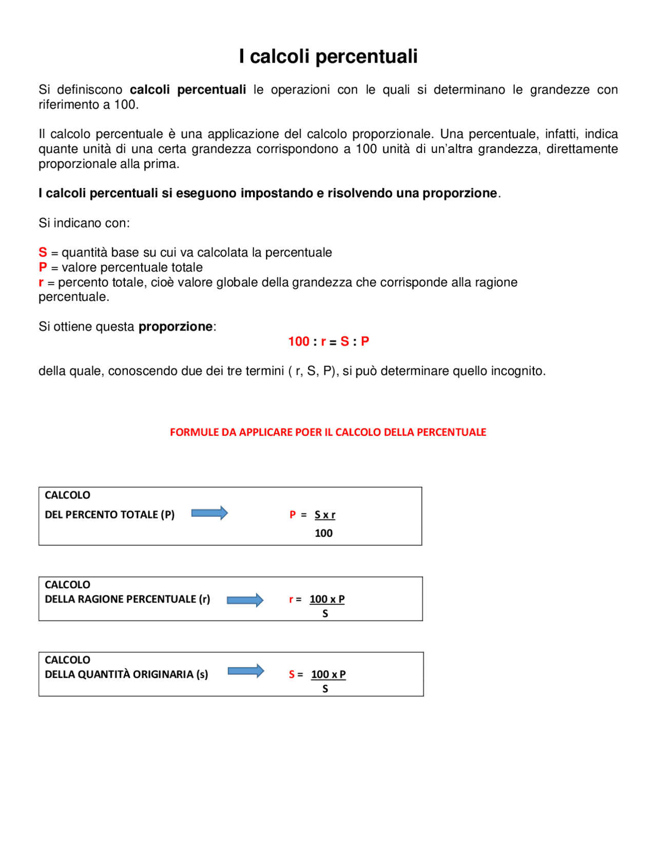 10+ Calcolare In Percentuale I calcolo percentuali - Docsity