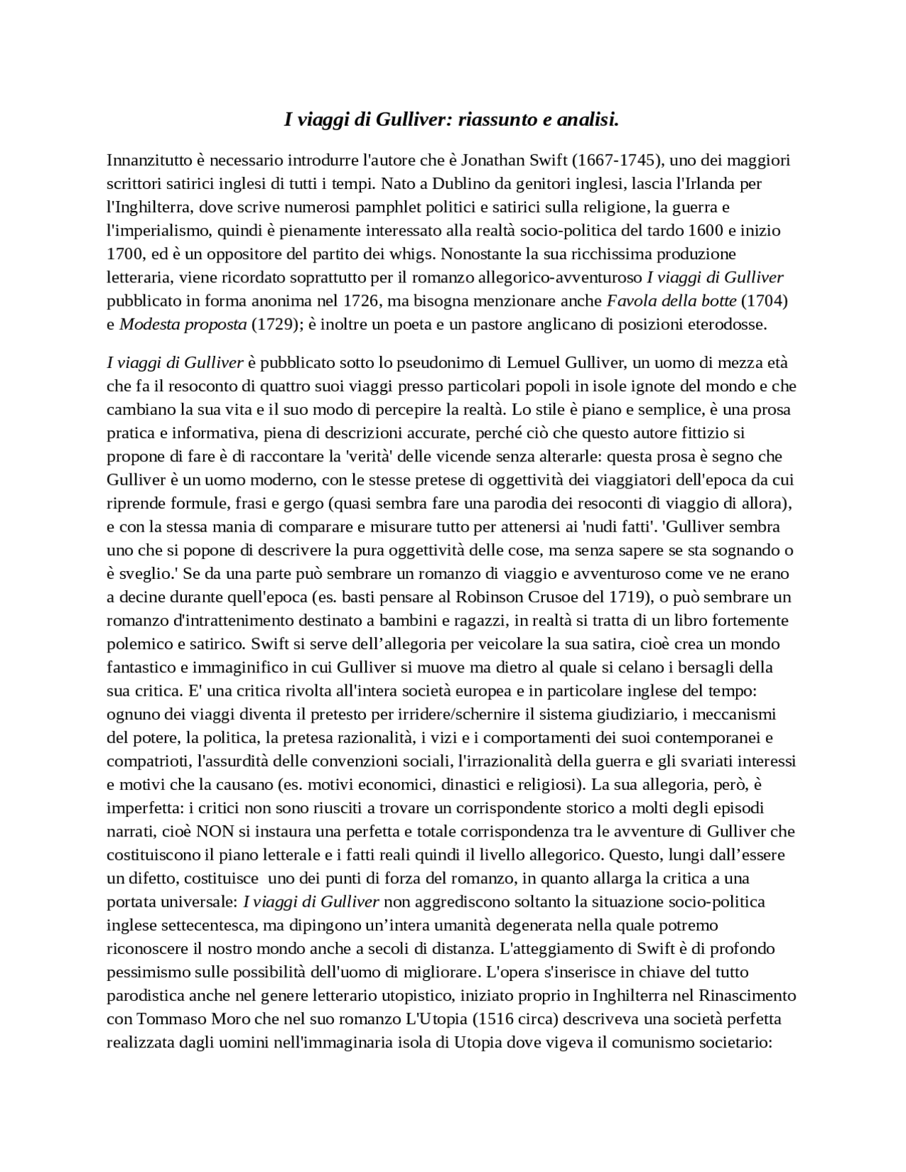 swift i viaggi di gulliver