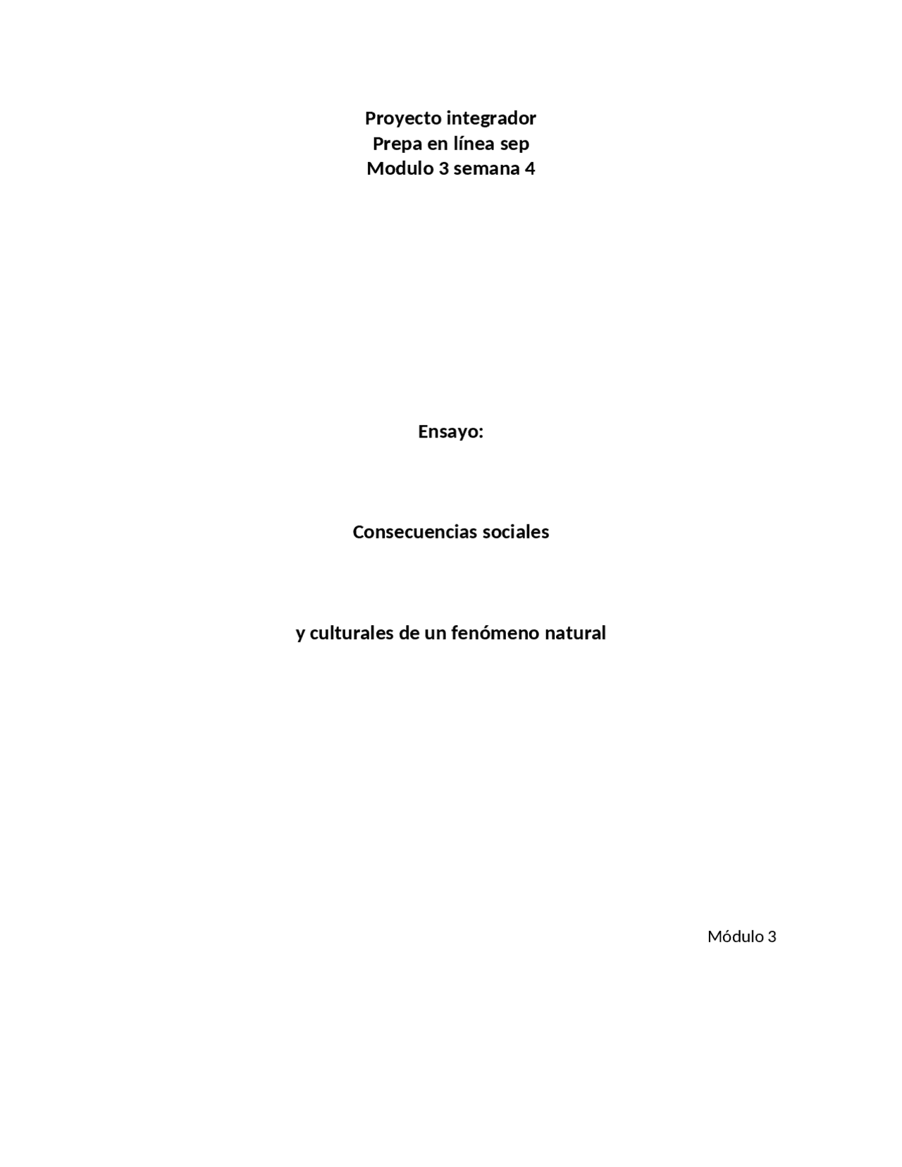 Proyecto Integrador De Las Actividades De Prepa En Linea Sep Docsity