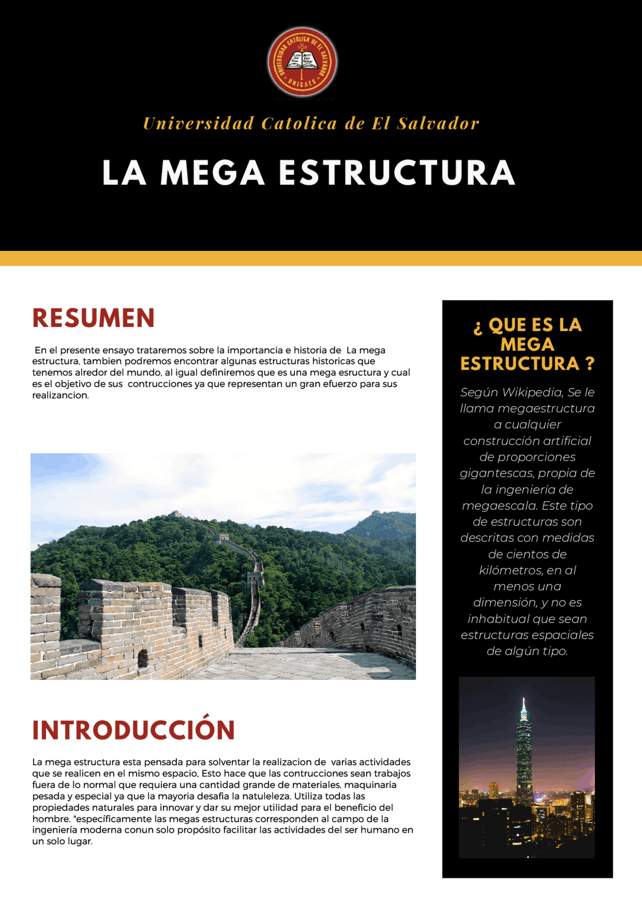 La mega estructura y la arquitectura - Docsity