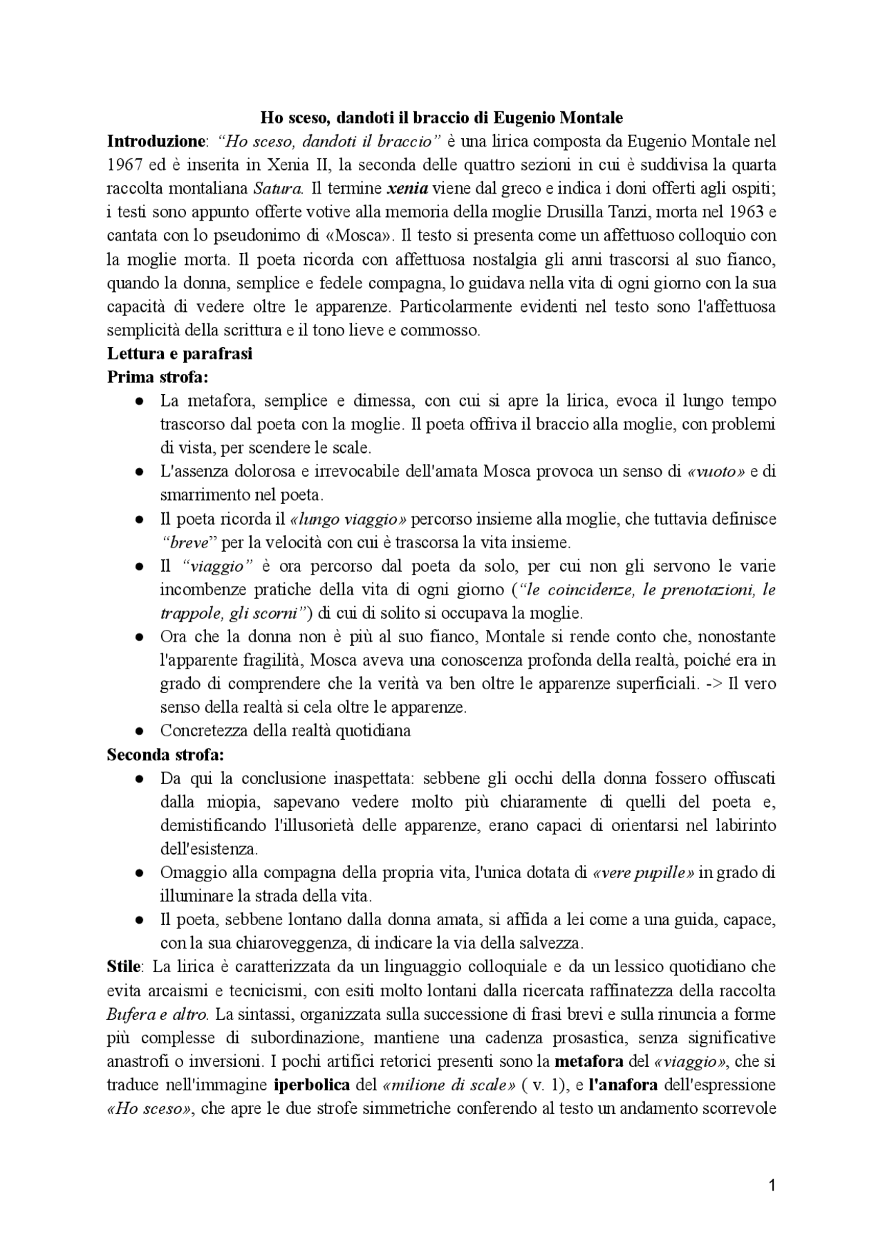 Analisi del testo Analisi del testo