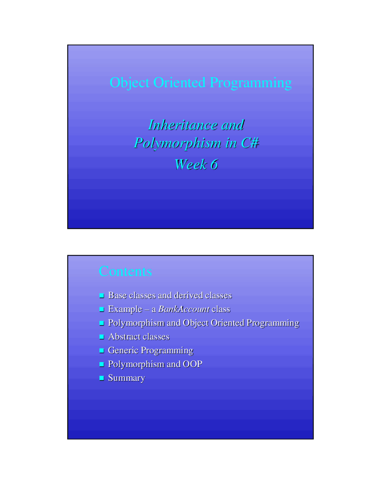 introduction to c - programming language | pdf |... Inheritance and Polymorphism in C# - Docsity
