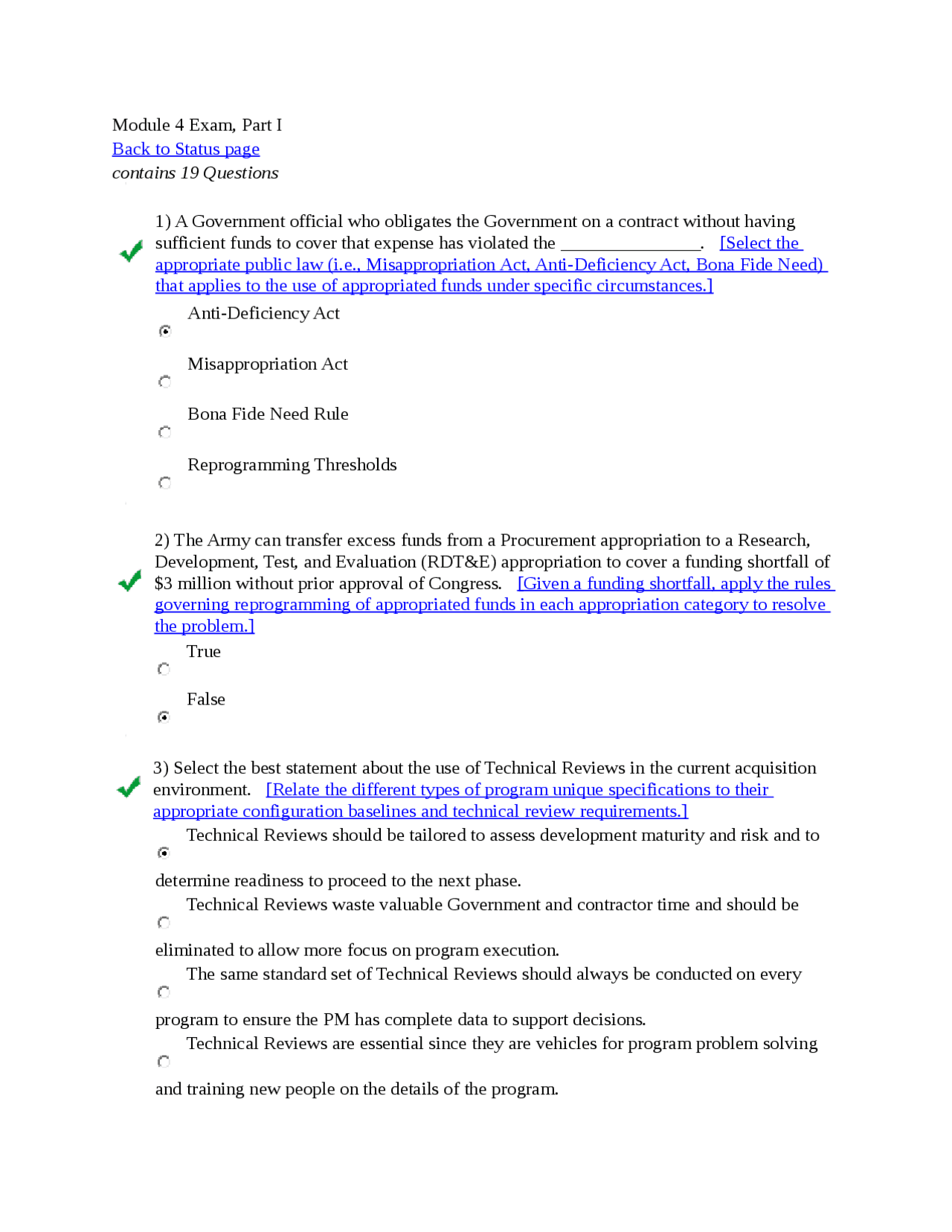 ACQ202 Module 4 Exam, Part I - Docsity