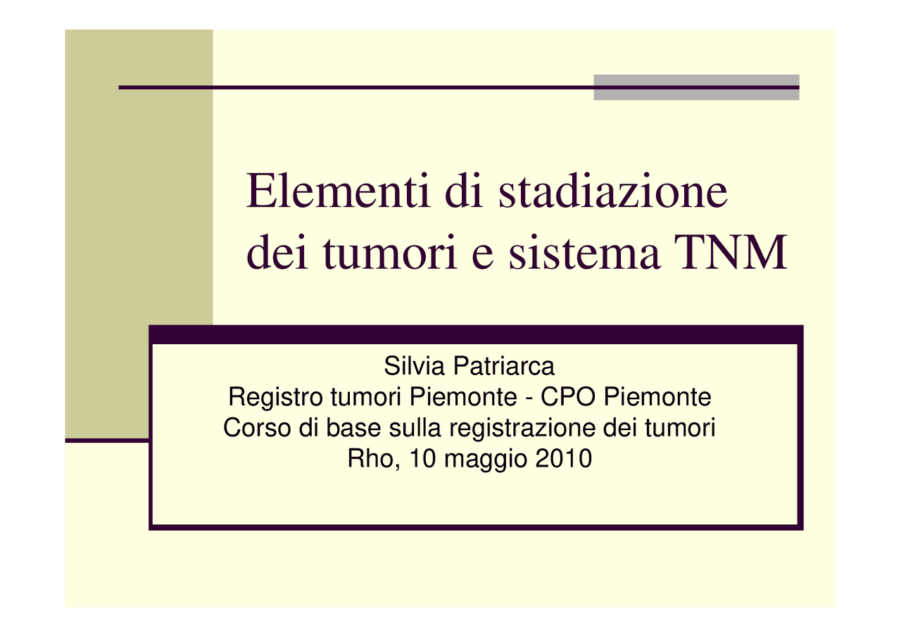 Slide sui tumori benigni e maligni - Docsity