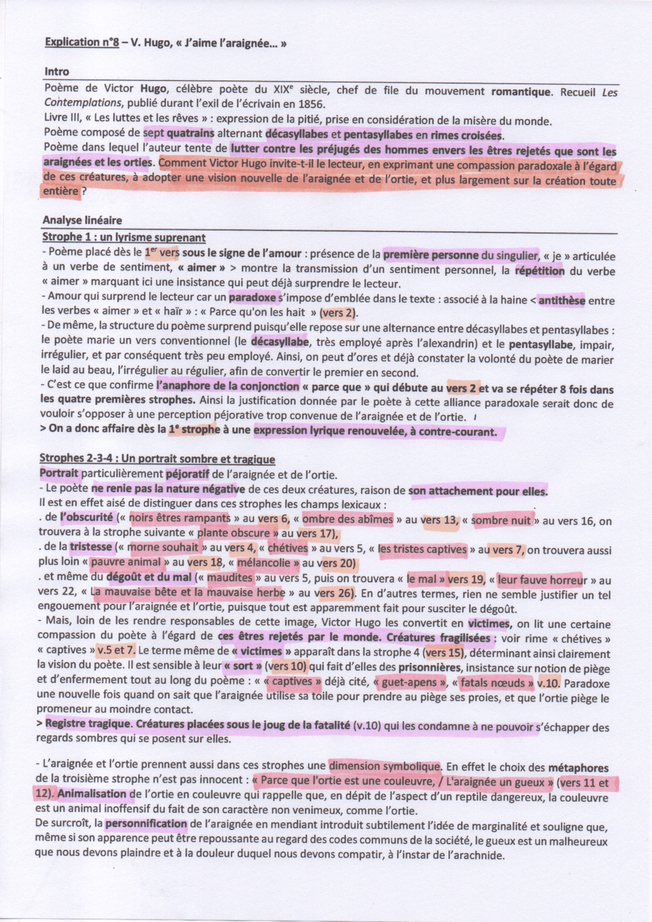 Analyse linéaire j’aime l’araignée et j’aime l’ortie Lectures Français Docsity Analyse linéaire j’aime l’araignée et j’aime l’ortie Lectures Français Docsity