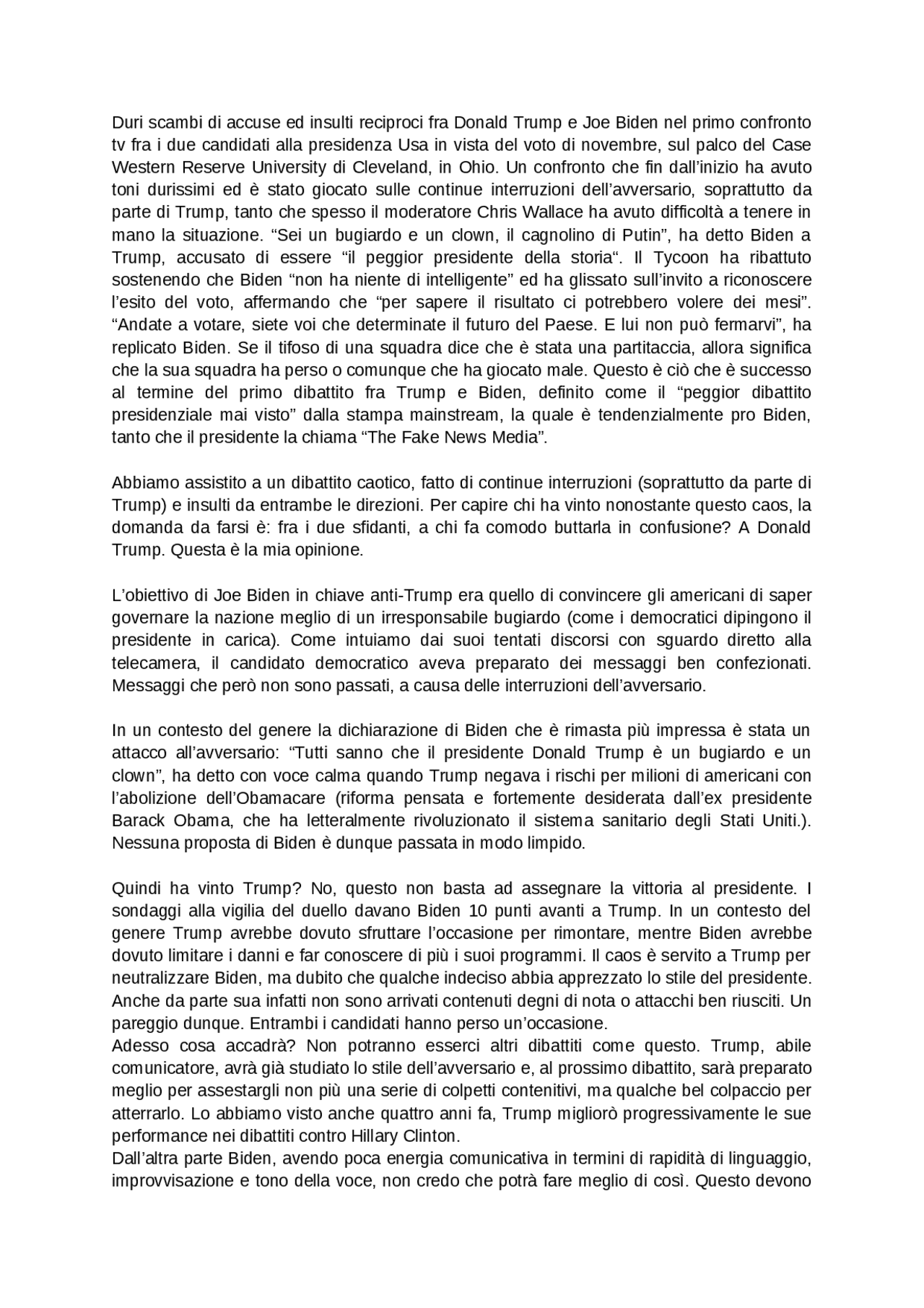 Tema in inglese con traduzione italiana su trump e biden Docsity Tema in inglese con traduzione italiana su trump e biden Docsity