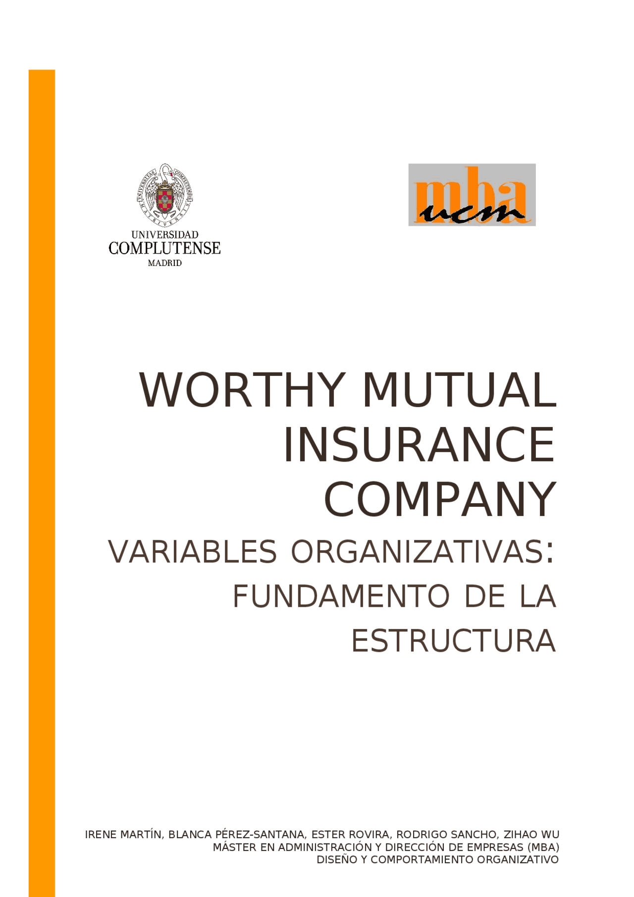 Worthy mutual insurance company variables organizativas: fundamento de ...