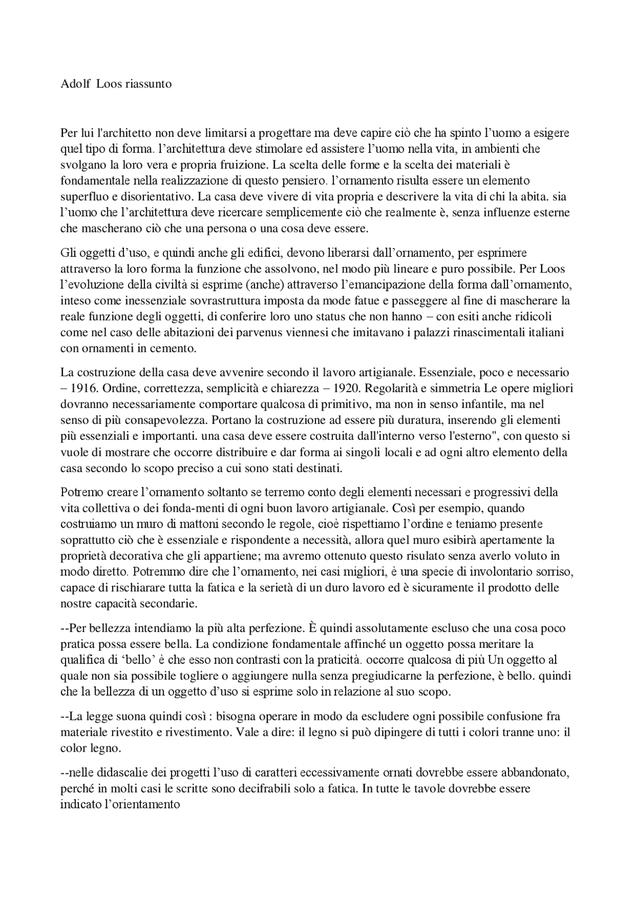 parole nel vuoto adolf loos