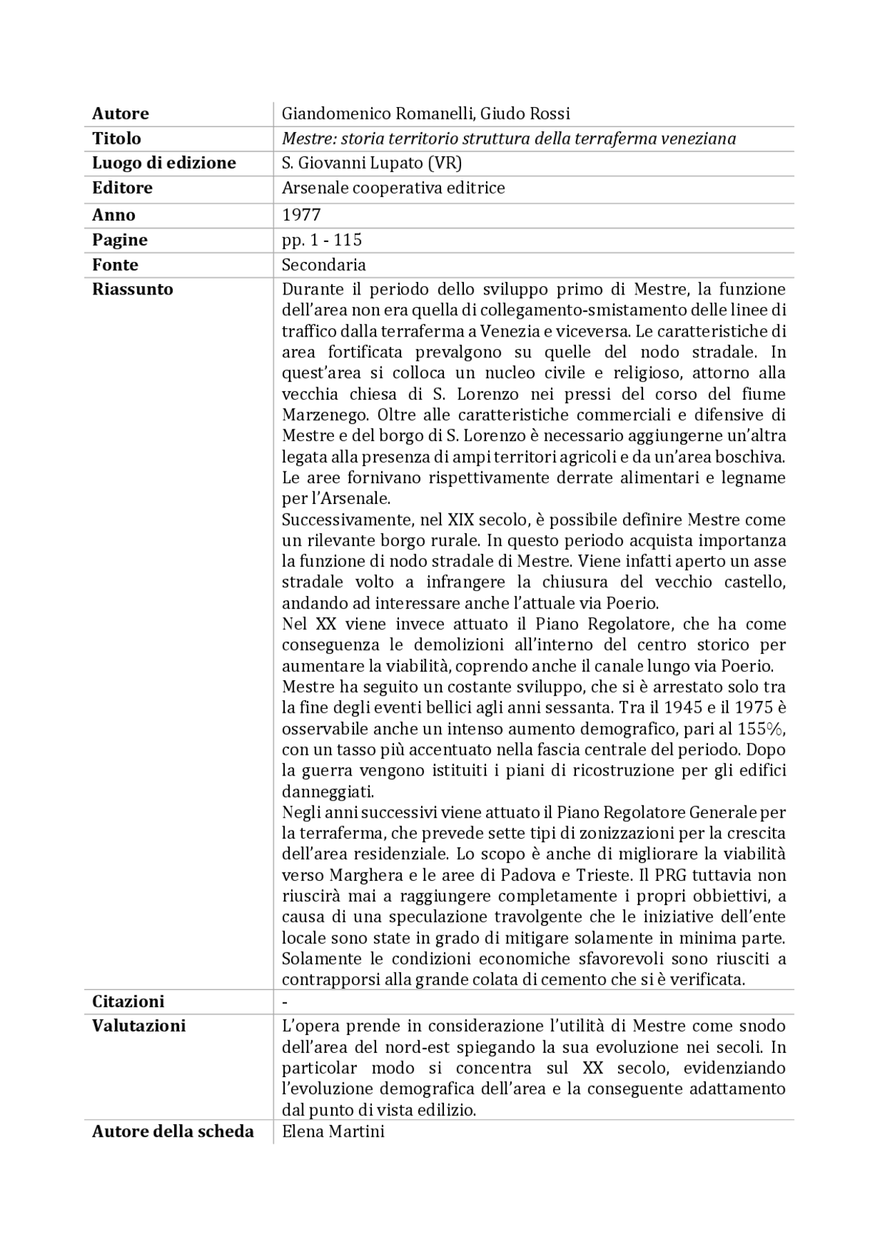 Mestre storia territorio struttura della terraferma veneziana Docsity