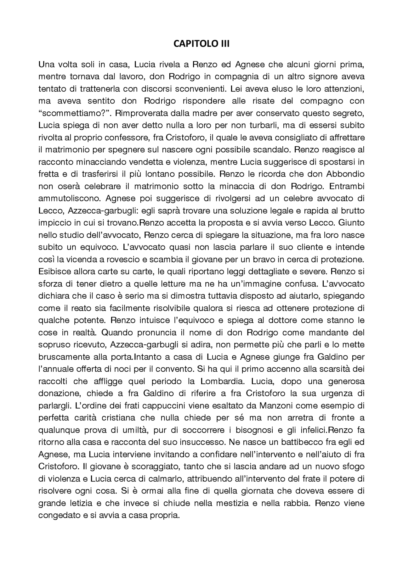 RIASSUNTO TERZO CAPITOLO DEI PROMESSI SPOSI Docsity RIASSUNTO TERZO CAPITOLO DEI PROMESSI SPOSI Docsity
