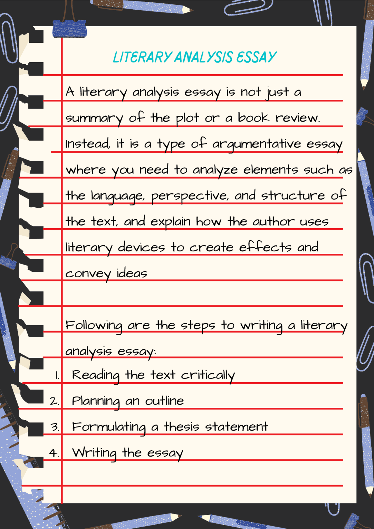 How To Write A Literary Analysis Thesis How To Write A Literary Analysis Thesis