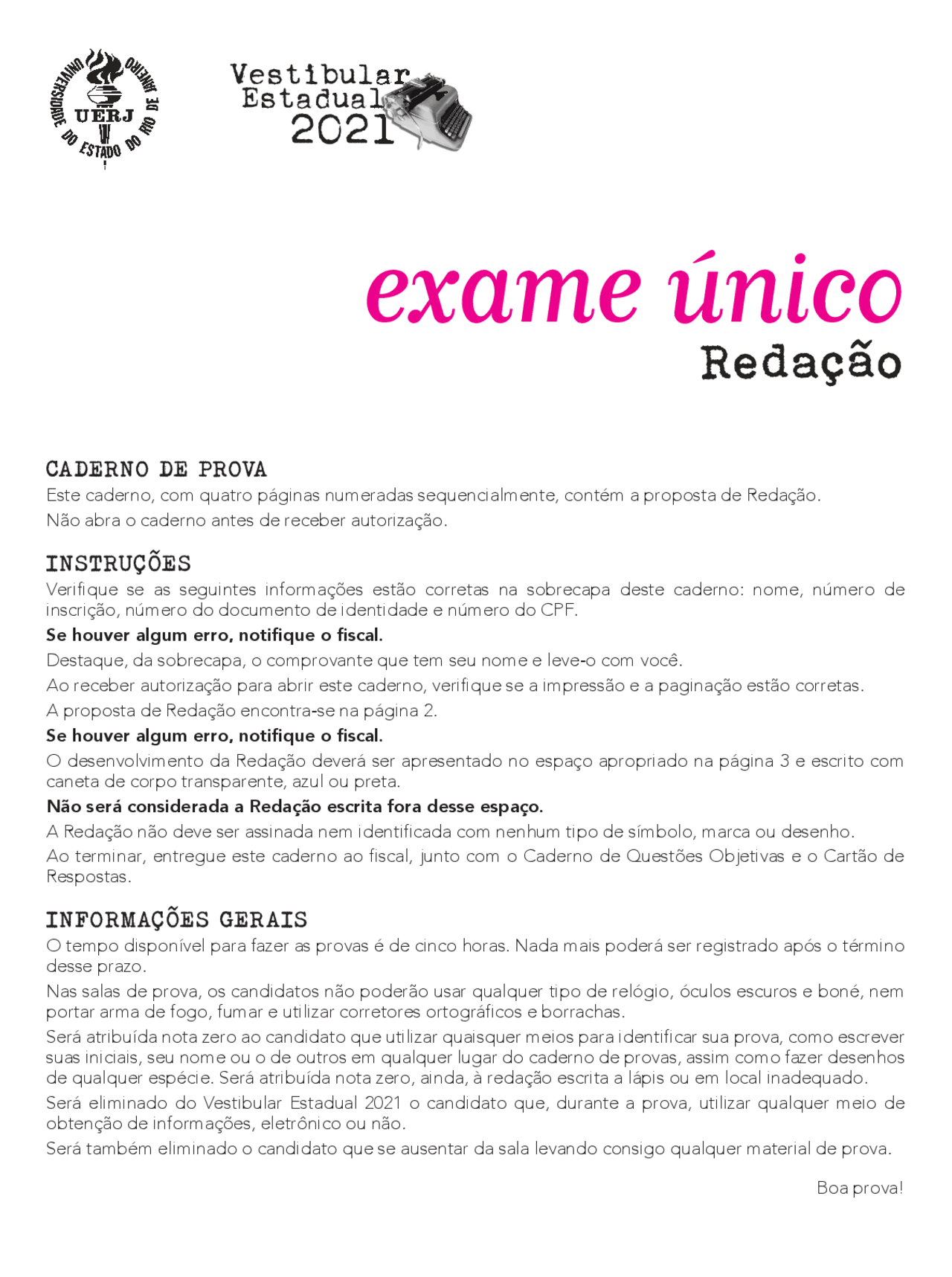 Redaçao da uerj modelo - Docsity