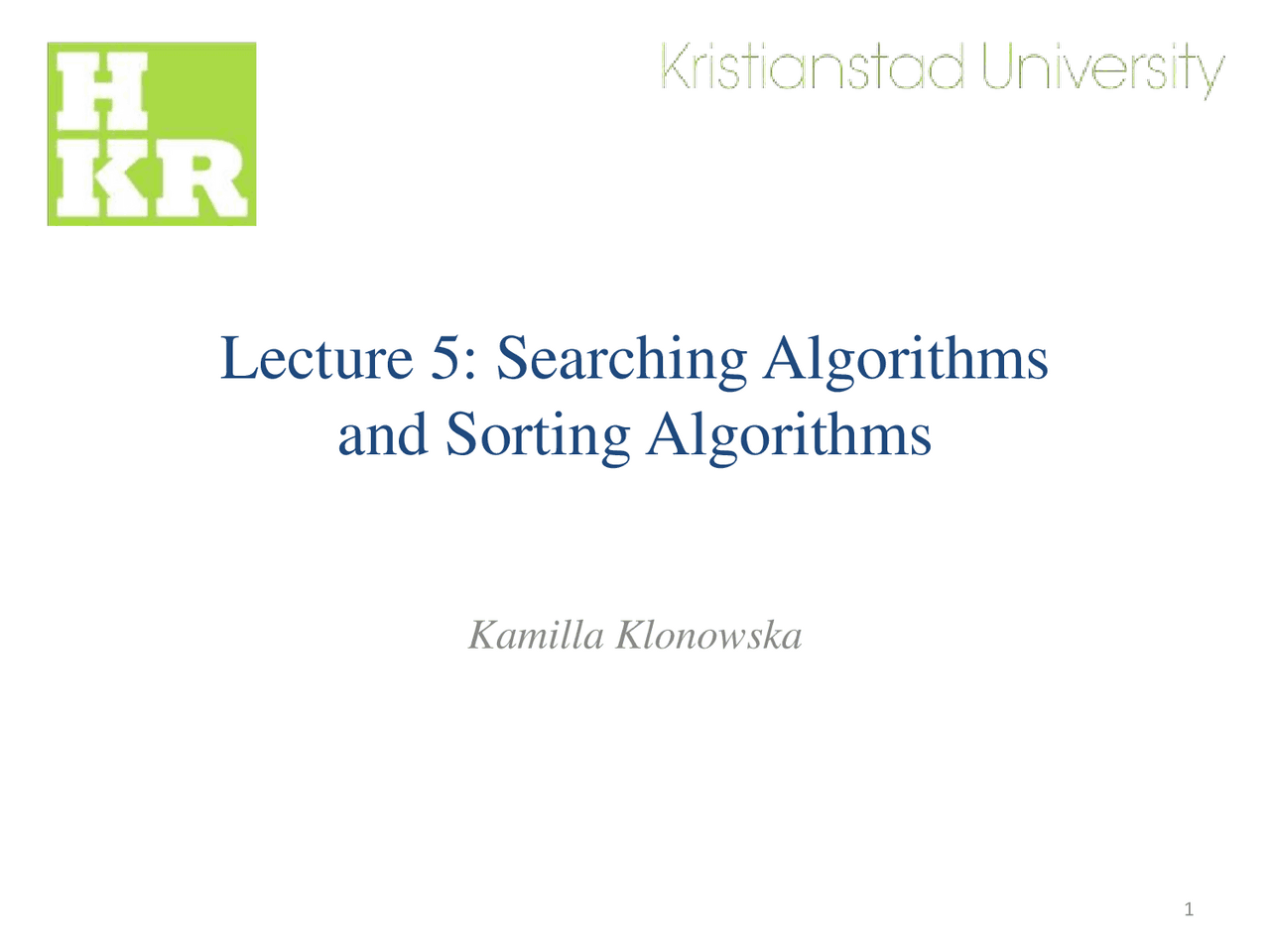 Algorithm and data structures | Lecture notes Data Structures and ...
