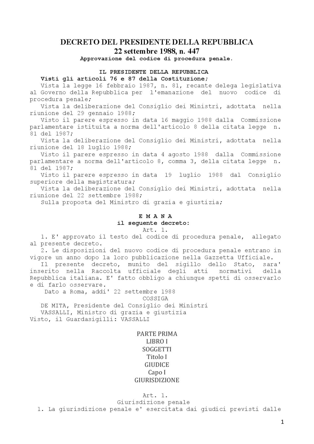 codice penale e di procedura penale