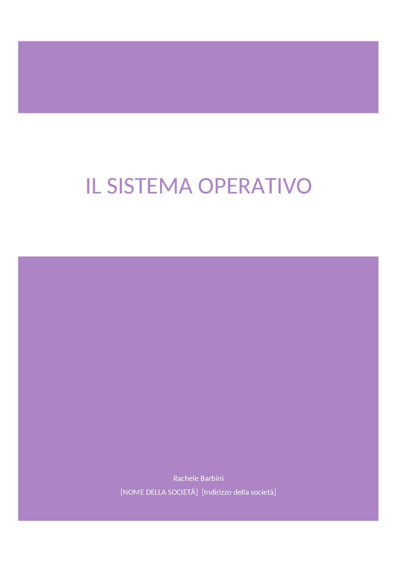 Il sistema operativo - Docsity
