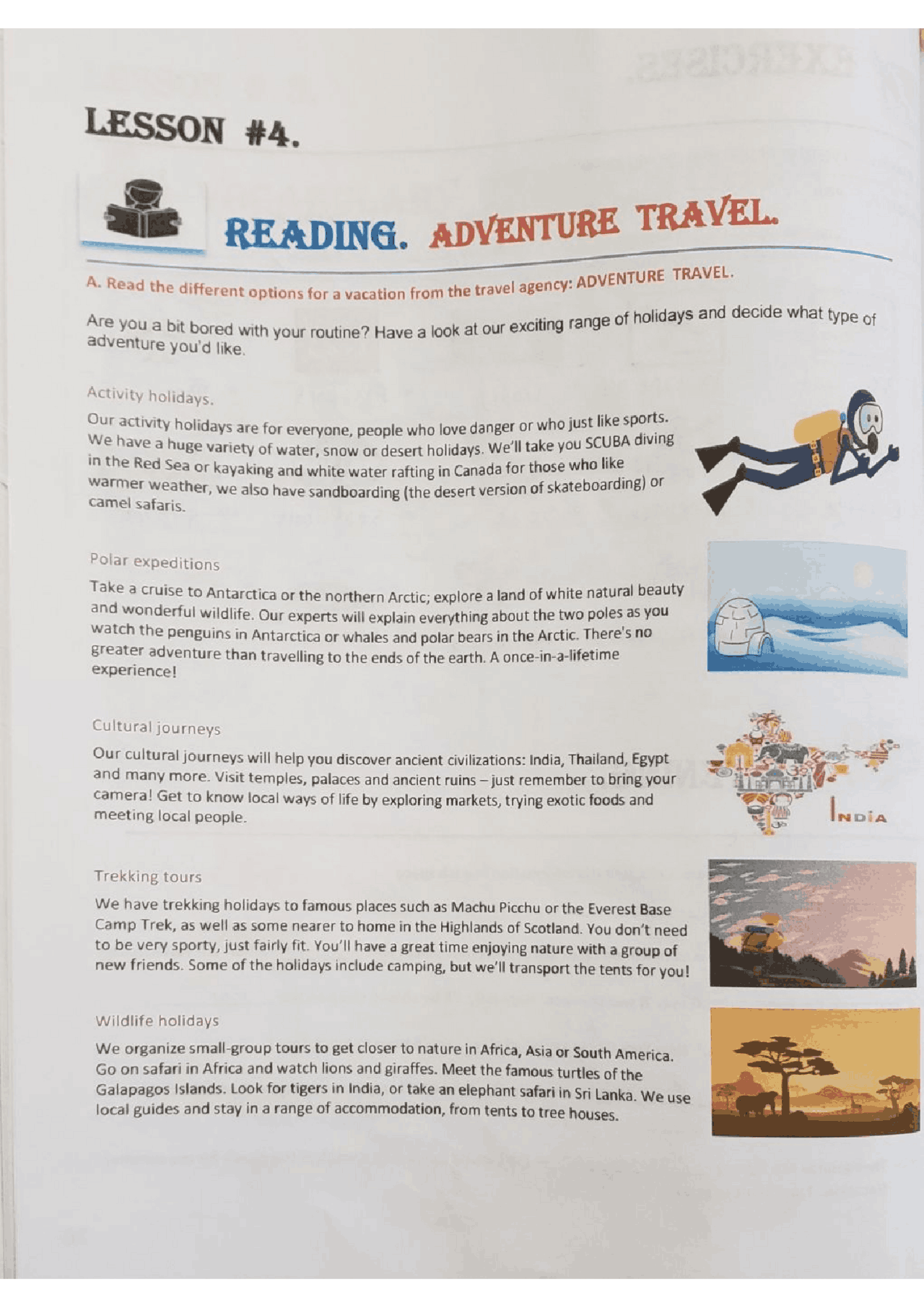 Destination Reading Course Reading. Adventure travel - Docsity