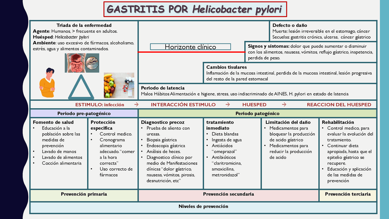 Historia natural de la enfermedad Gastritis | Schemes and Mind Maps
