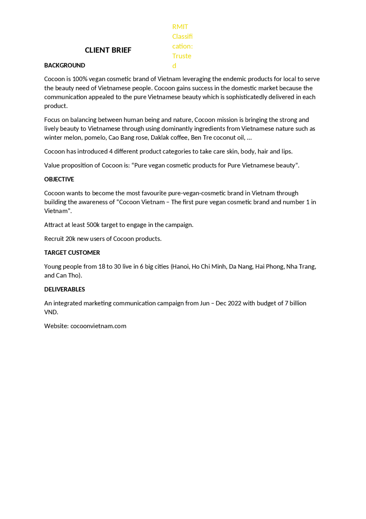 This Is A Client Brief And Nothing Else Docsity This Is A Client Brief And Nothing Else Docsity