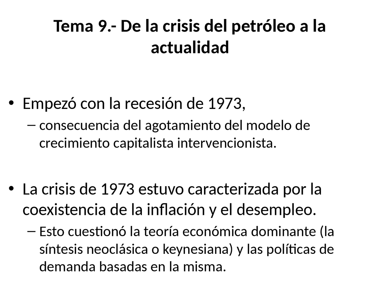 Tema 9 de la crisis del petróleo a la actualidad 2021 - Docsity