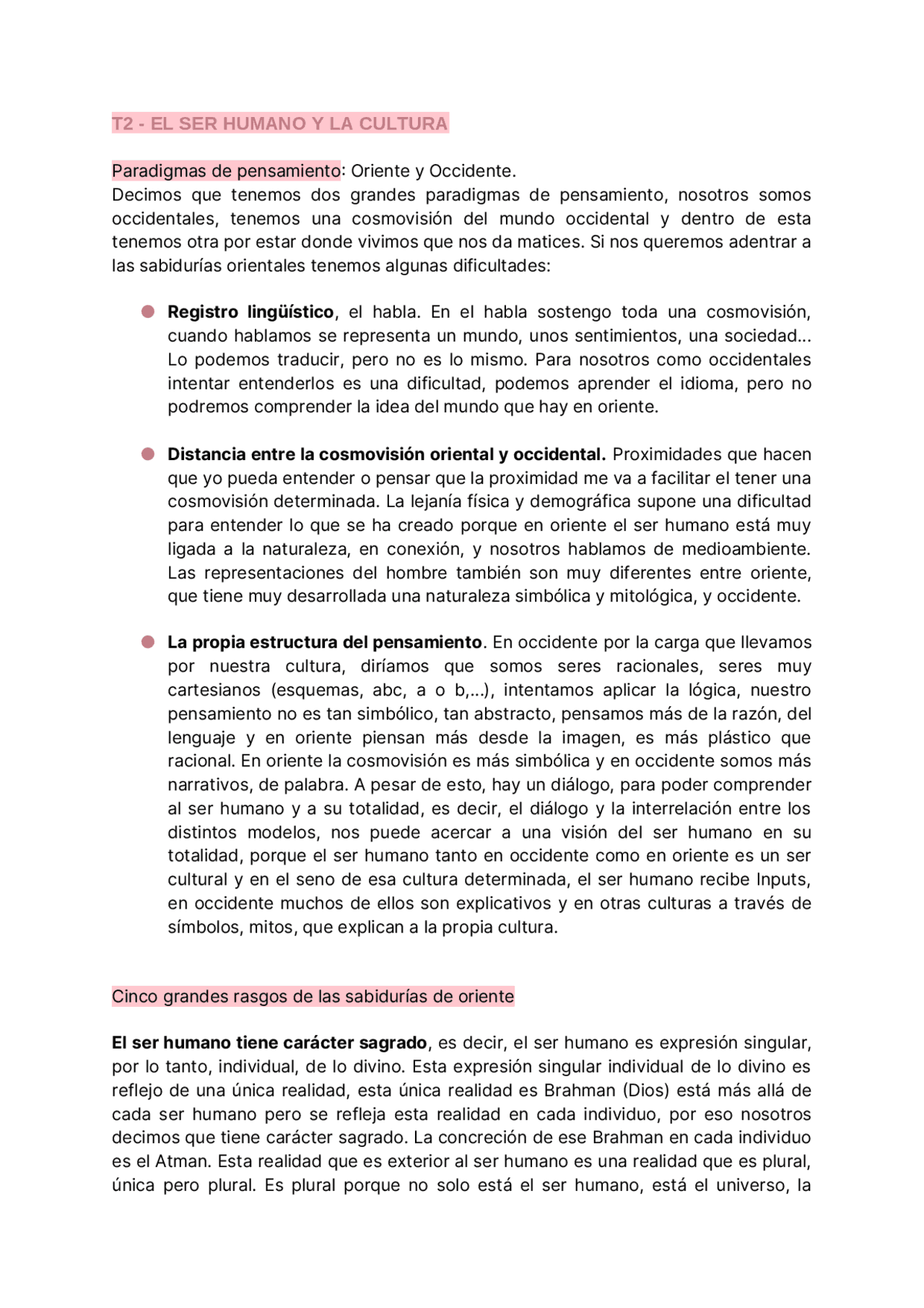 TEMA 2 - El ser humano y la cultura - Docsity