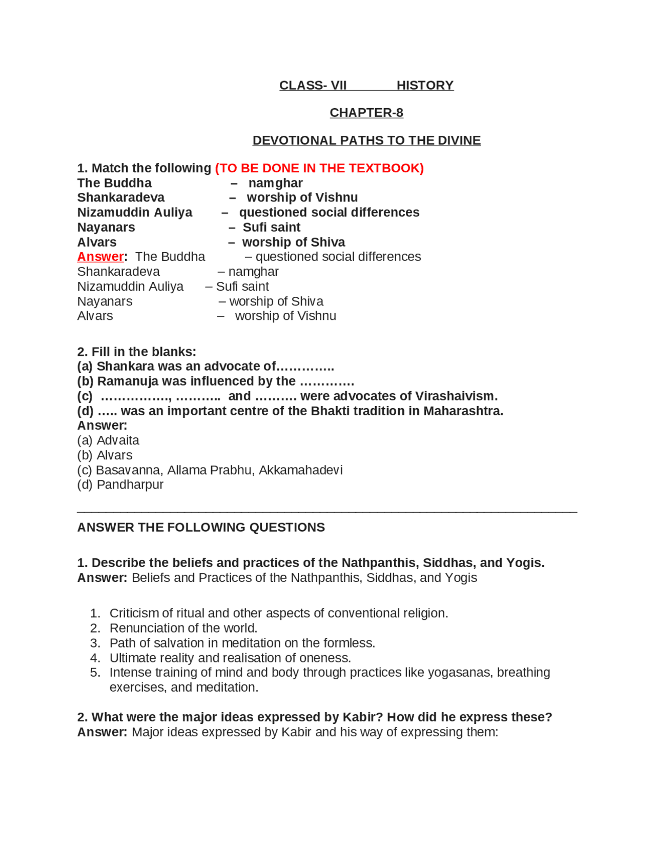 HISTORY CLASS 7 NOTES - Docsity