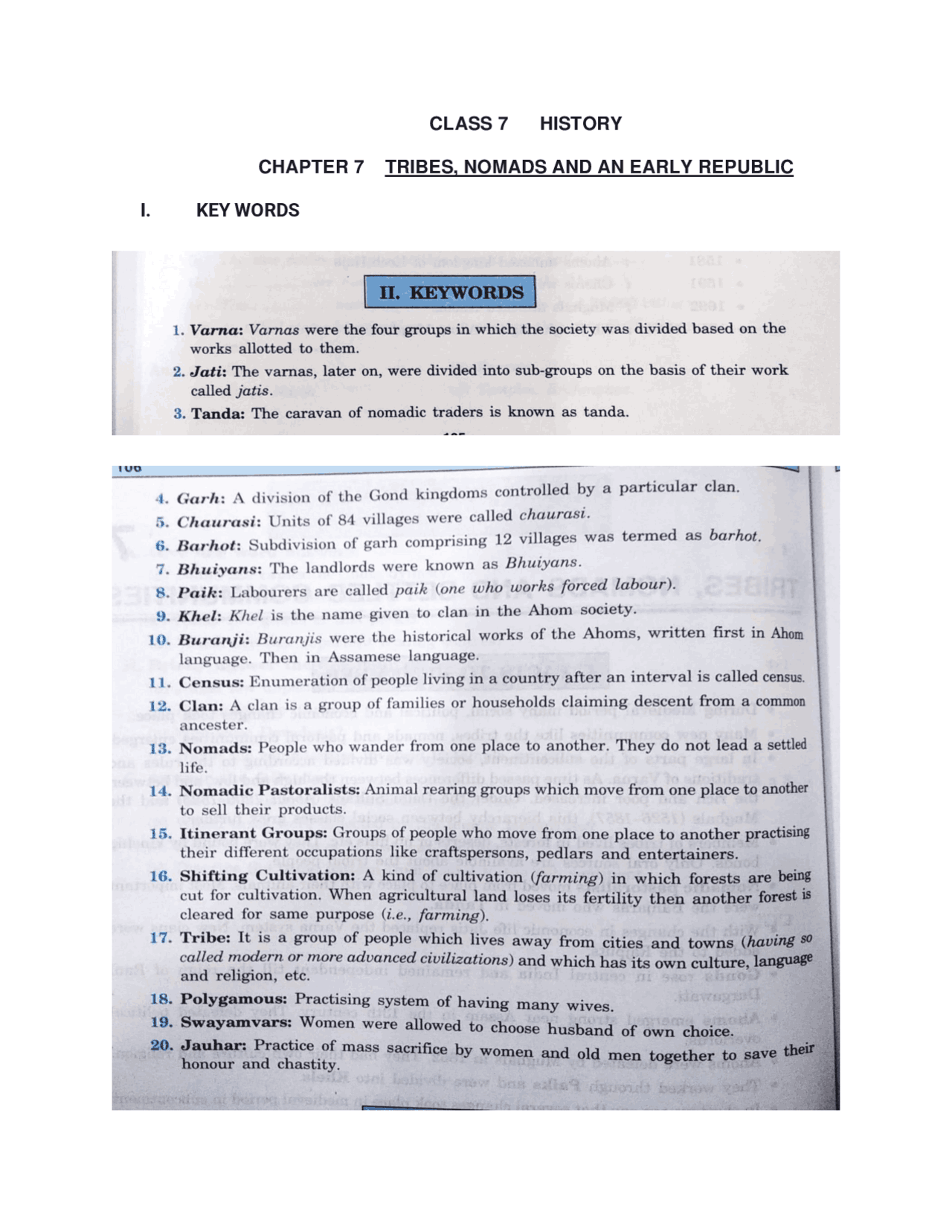 HISTORY CLASS 7 SHORT NOTES - Docsity