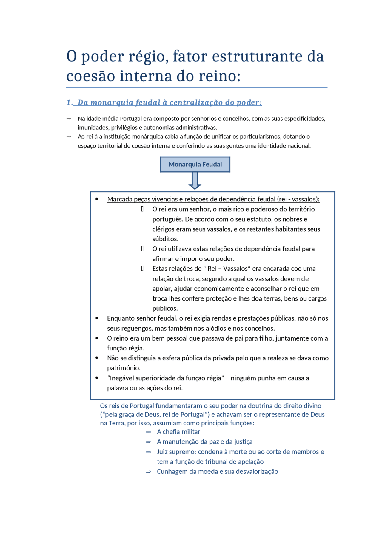 Poder régio - história A - Docsity