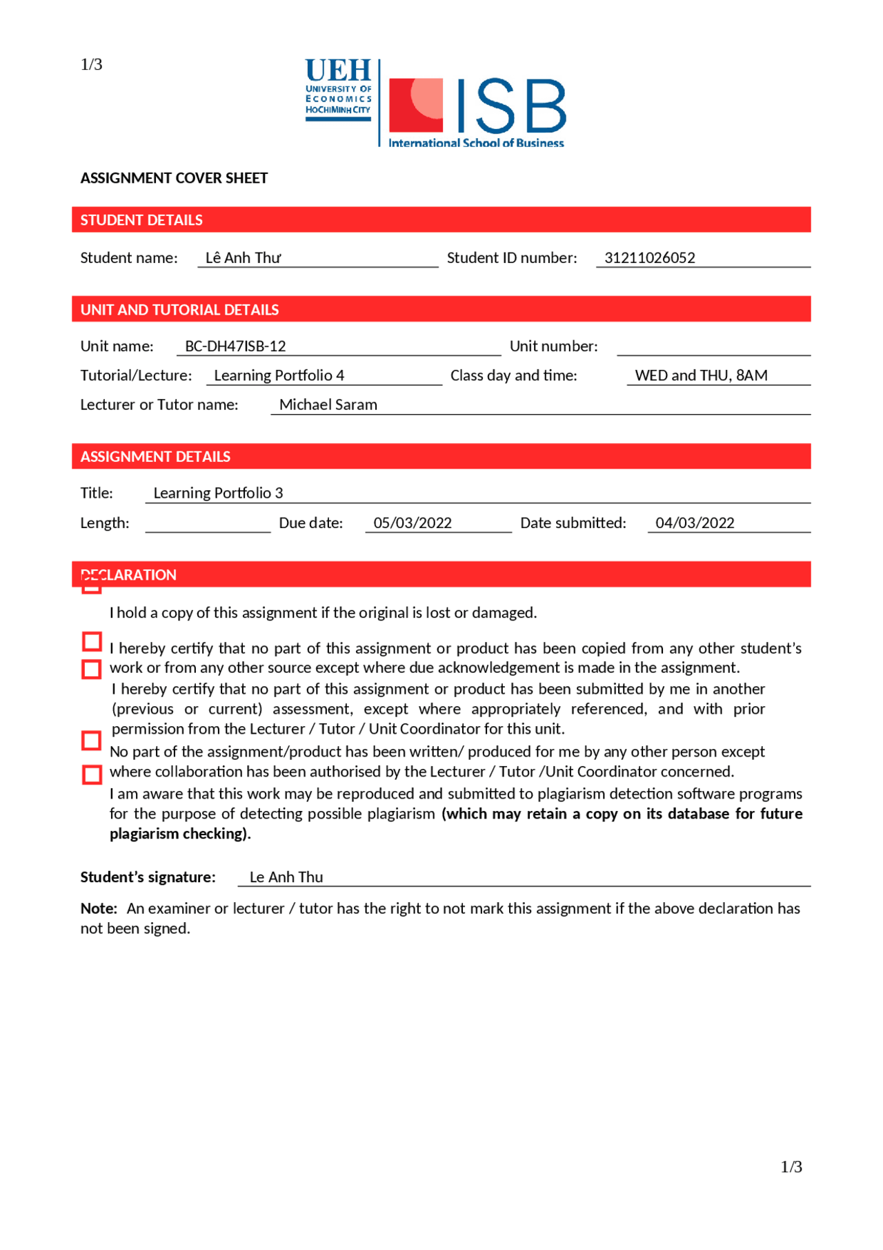 Brief exercise of Accounting - Docsity