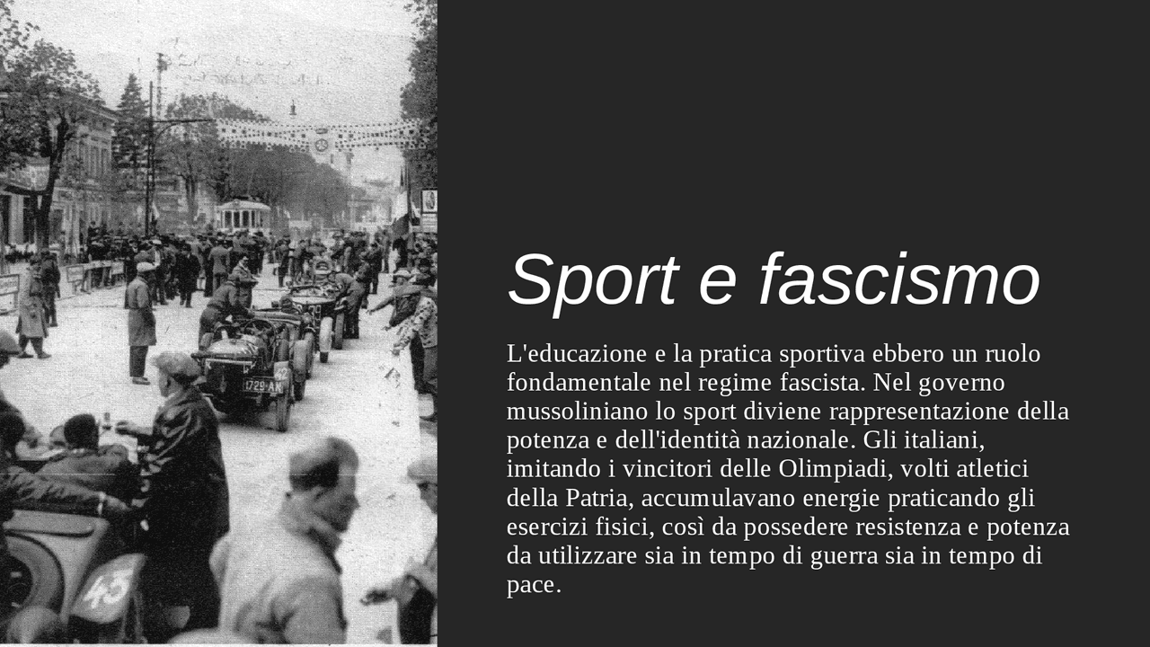"Sport e fascismo"- Educazione fisica e storia | Schemi e mappe