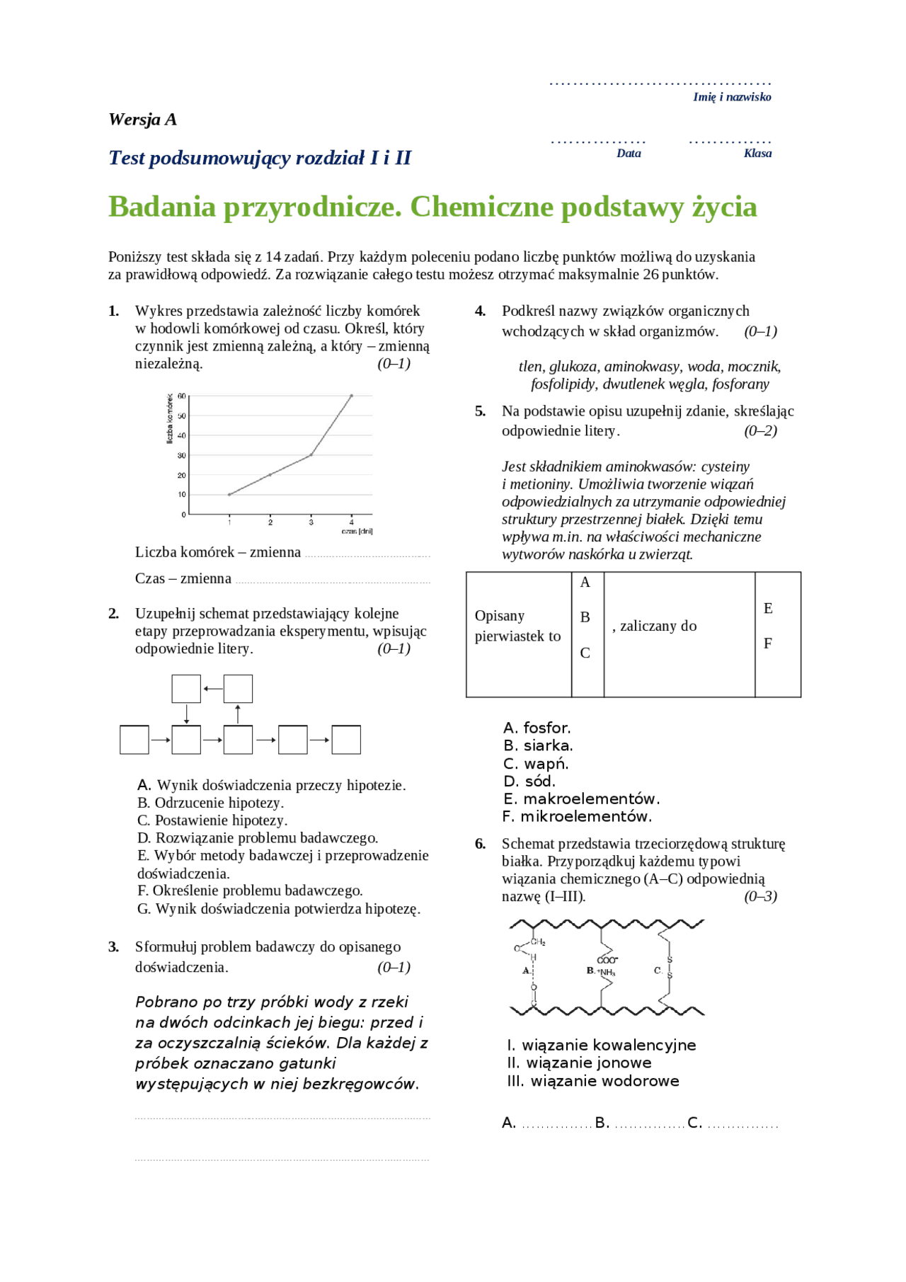 Chemia Organiczna Sprawdzian 3 Gimnazjum