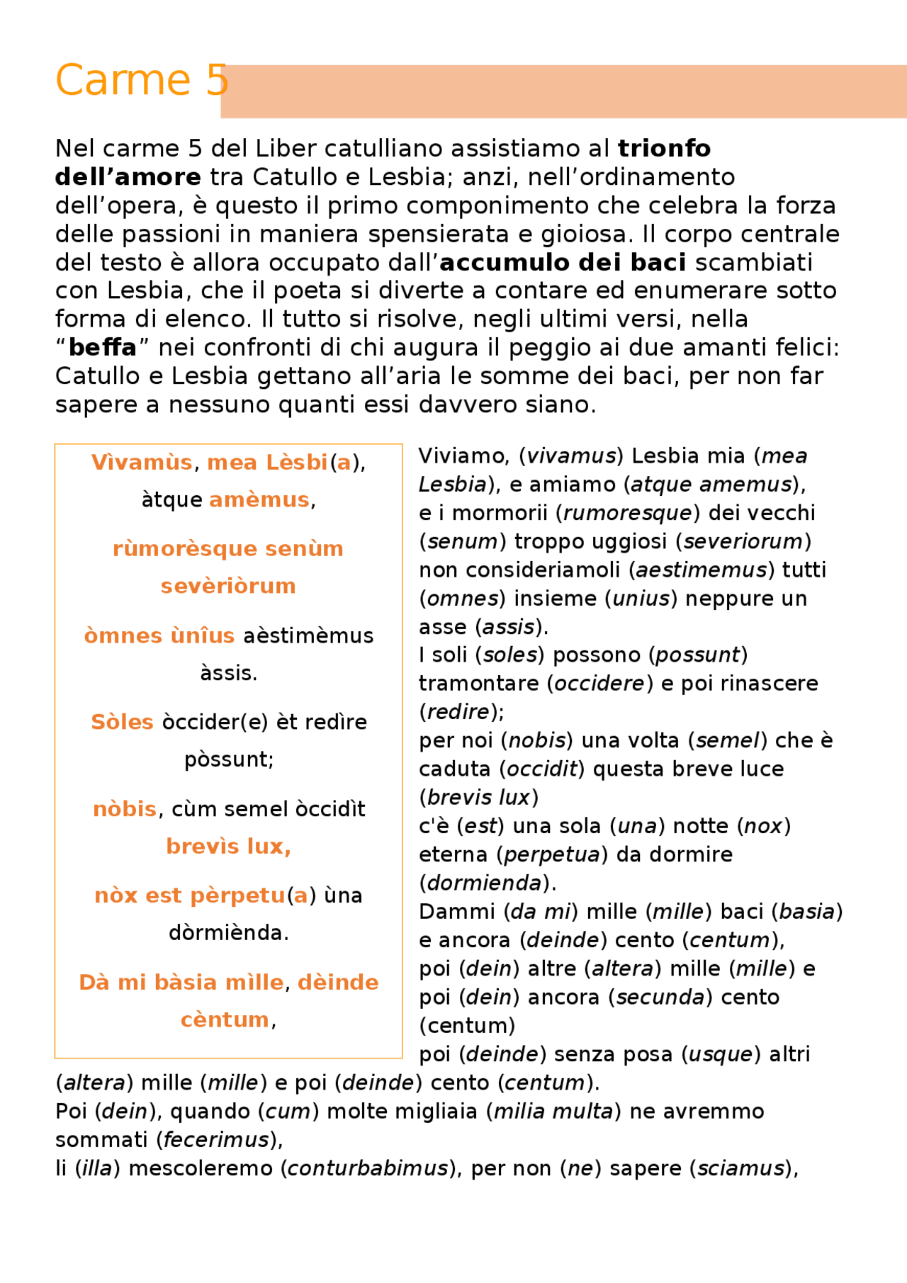 Carme 8 Catullo Traduzione E Analisi
