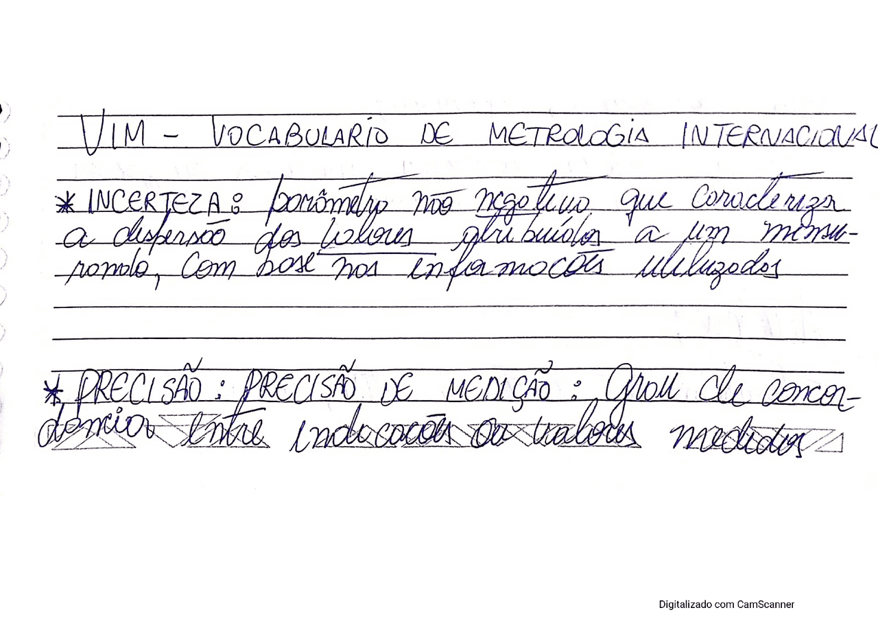 Vocabulário internacional de metrologia Docsity