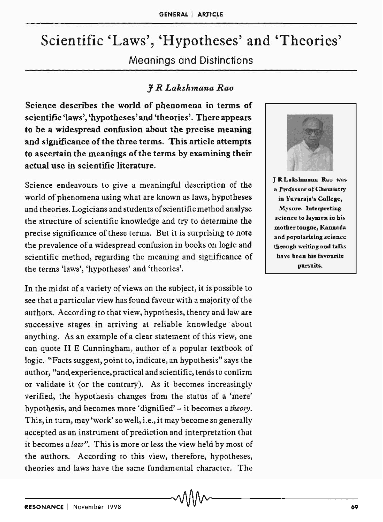 Scientific: Laws, hypothesis and Theoires | Lecture notes Chemistry ...