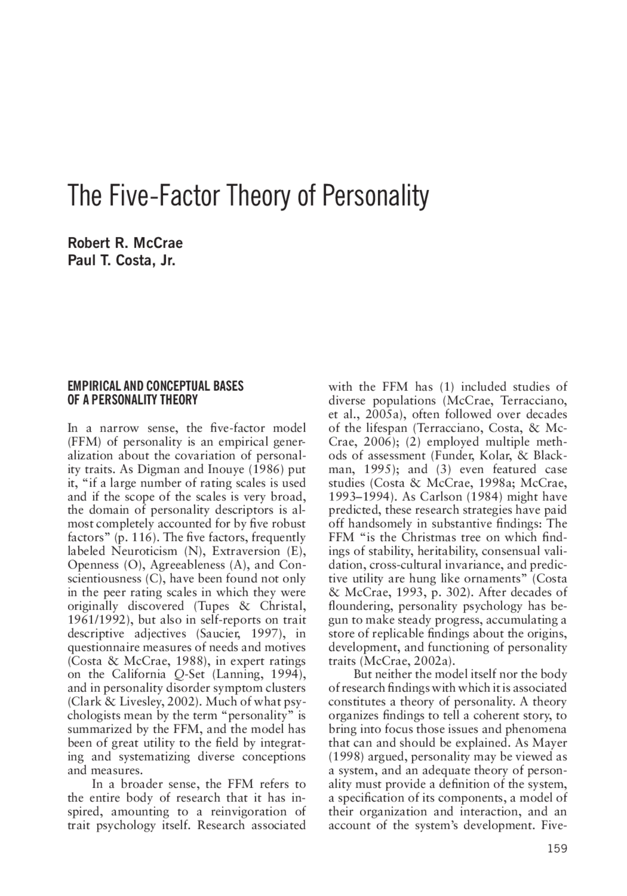 The Five Factor Theory Of Personality Robert R McCrae And Paul T the-five-factor-theory-of-personality-robert-r-mccrae-and-paul-t