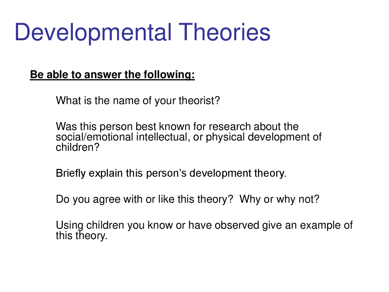 Development Theory Definition Developmental Theories - Docsity