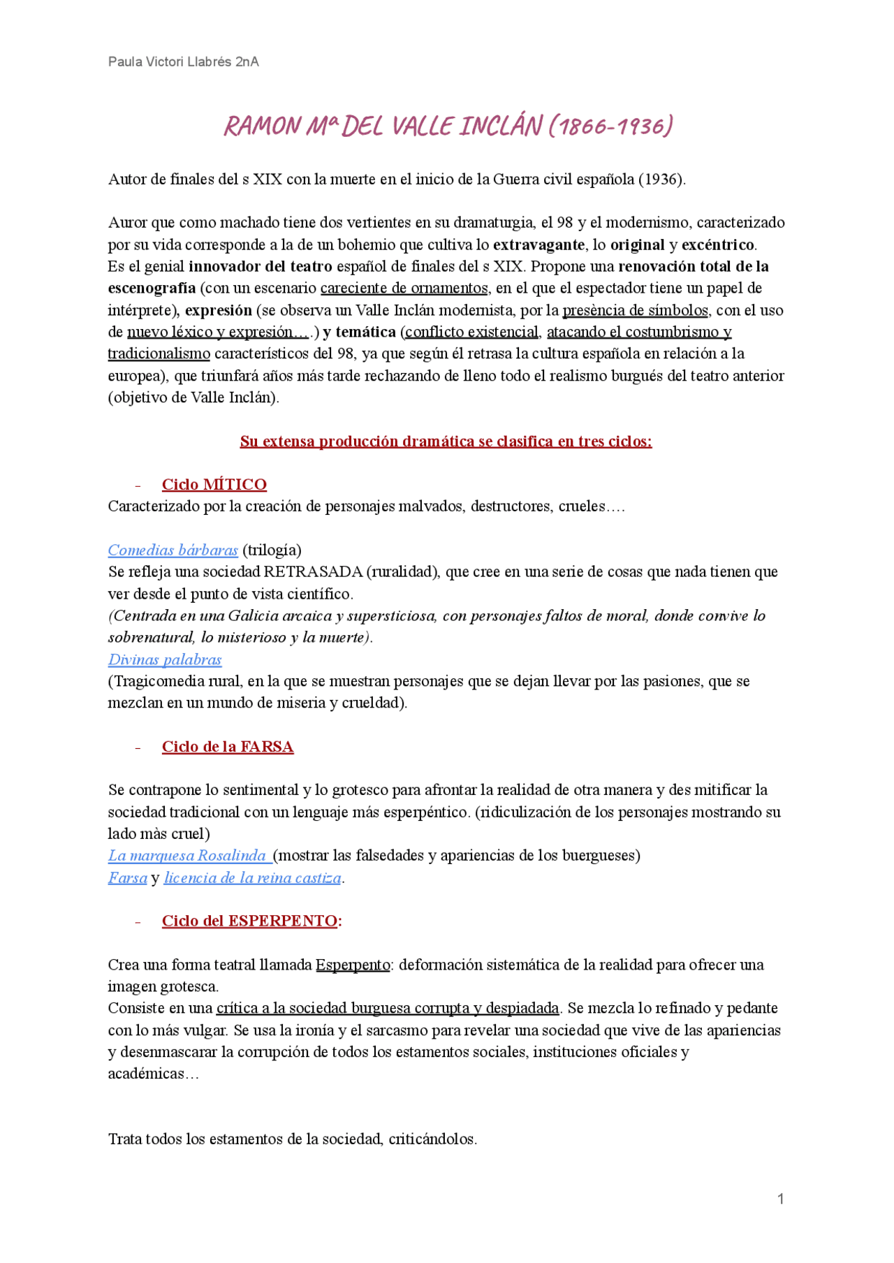 Teatro de valleinclàn Docsity