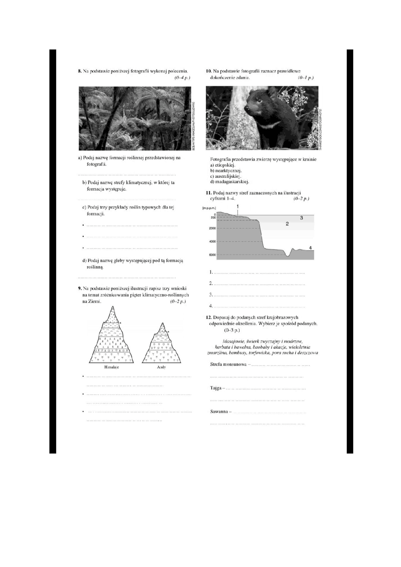 Sprawdzian Pedosfera I Biosfera Planeta Niwa 1 www.docsity.com