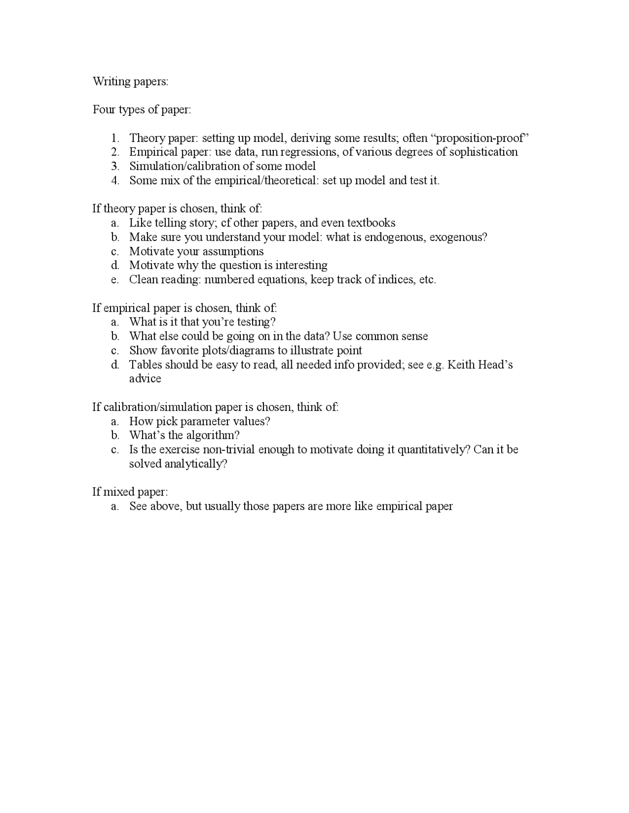 Theory Format Example Theory to Writing papers - Docsity