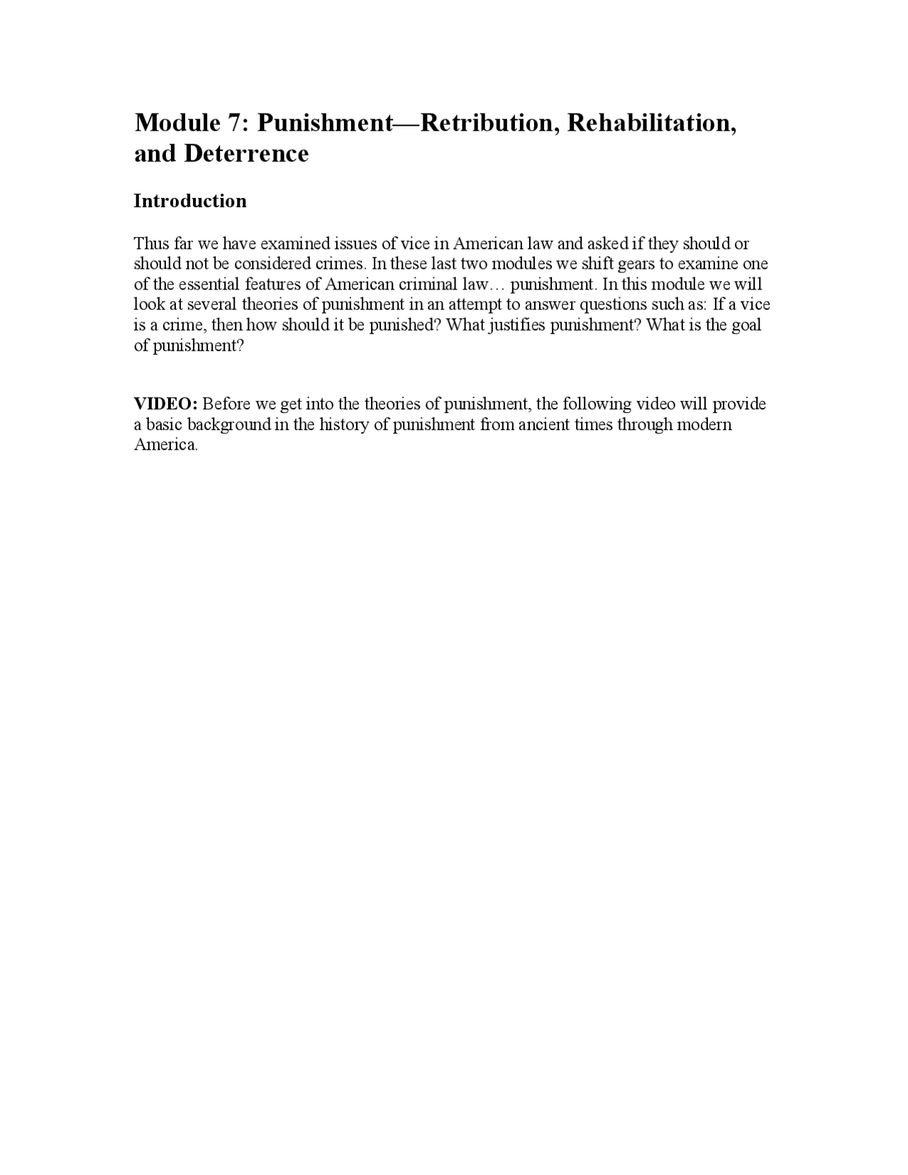 Punishment Retribution, Rehabilitation and Deterrence Docsity