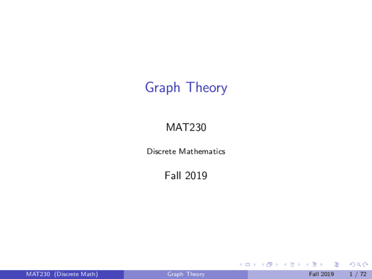 Graph Theory - Discrete Mathematics - Docsity