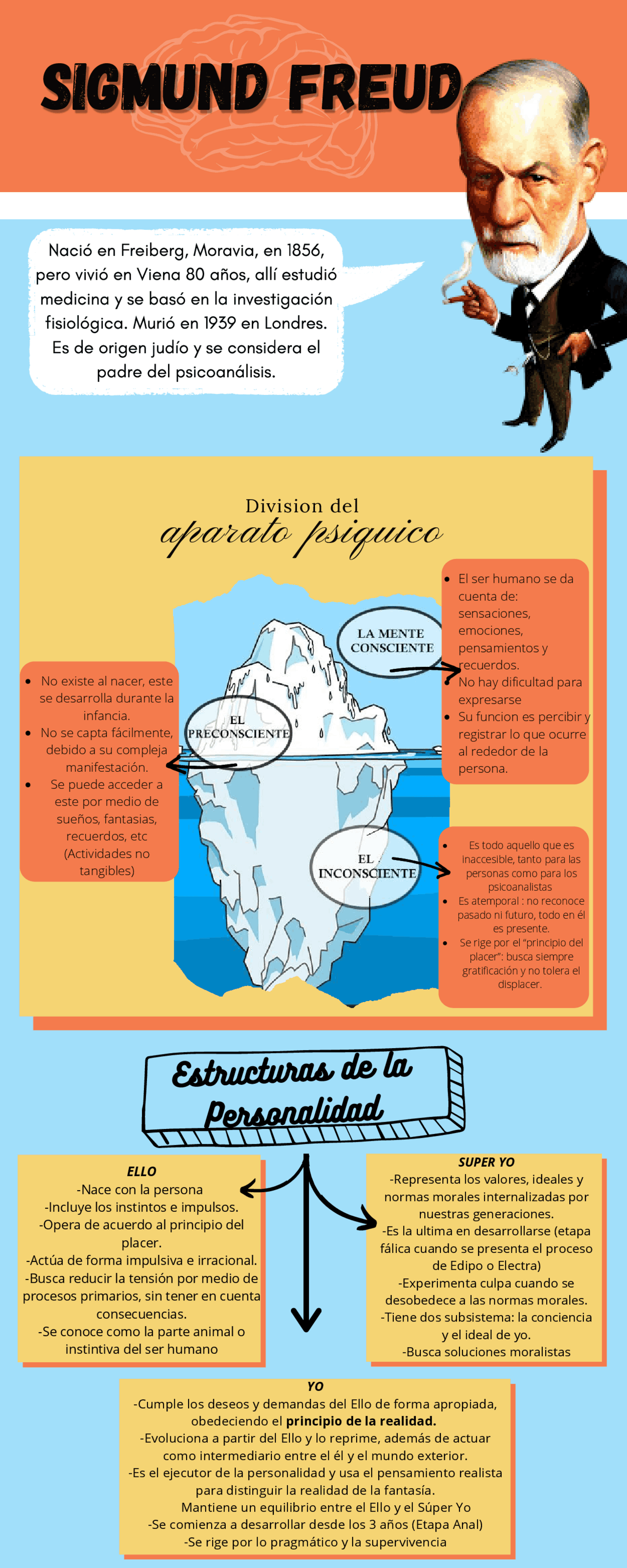 Freud y su teoria de la personalidad Infografia Diapositivas de