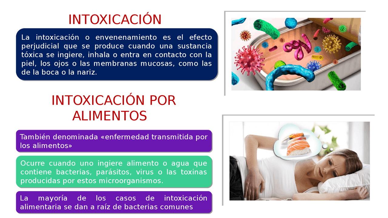 Intoxicación por alimentos | Slides de Biologia | Docsity
