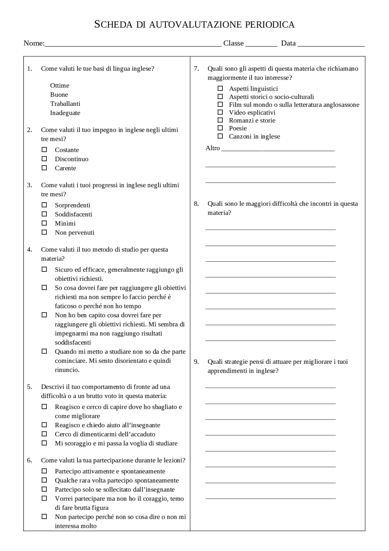 scheda-di-autovalutazione-periodica-docsity