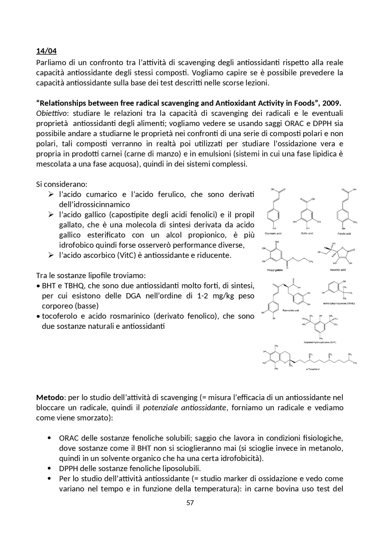 Chimica degli alimenti Docsity