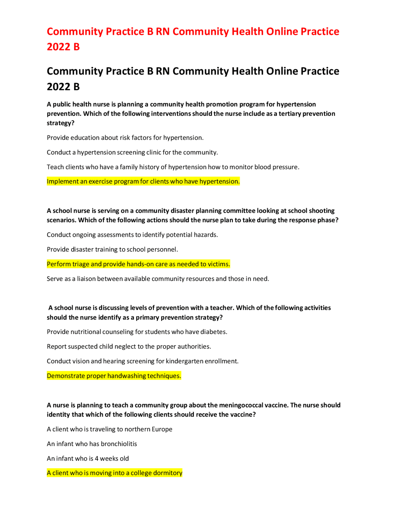 Community_Practice_B_RN_Community_Health_Online_Practice_2022B.pd - Docsity