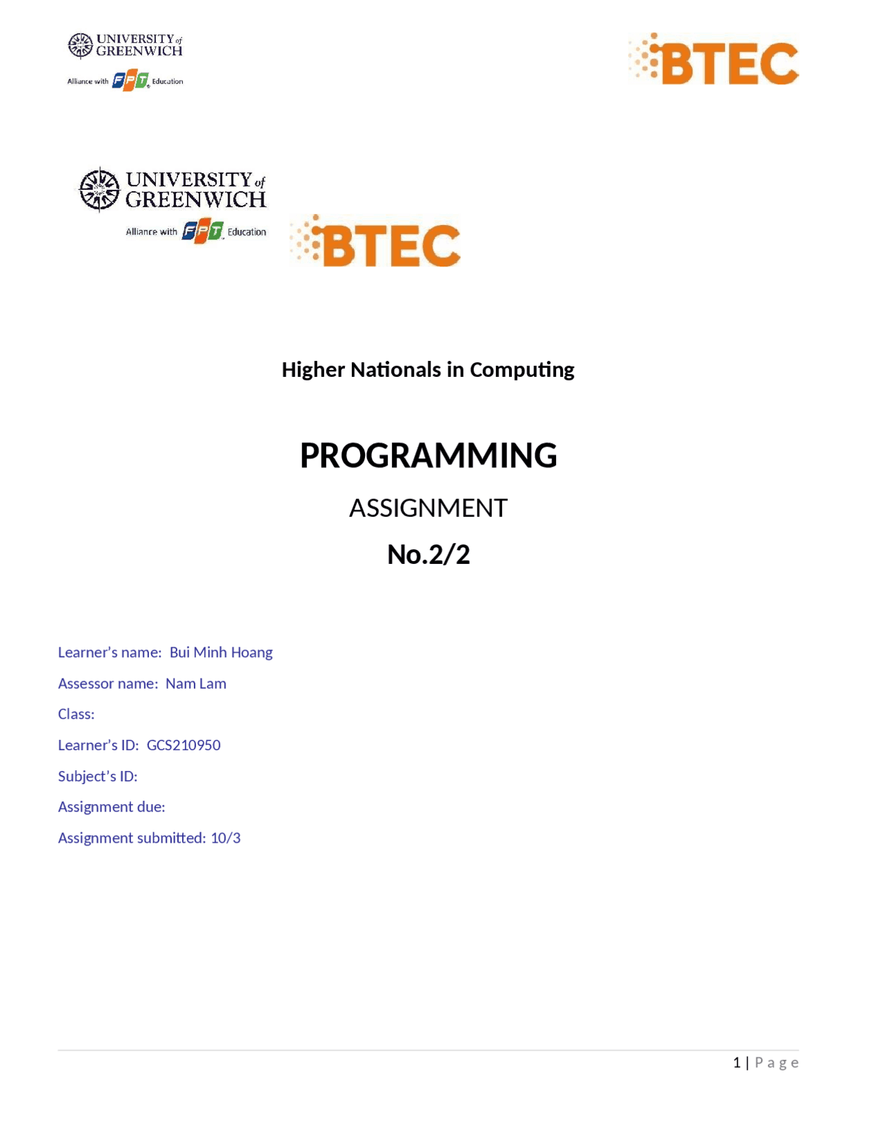 COMPPUTER LANGUAGE ASSINGMENT 1618 | Lecture notes Programming ...