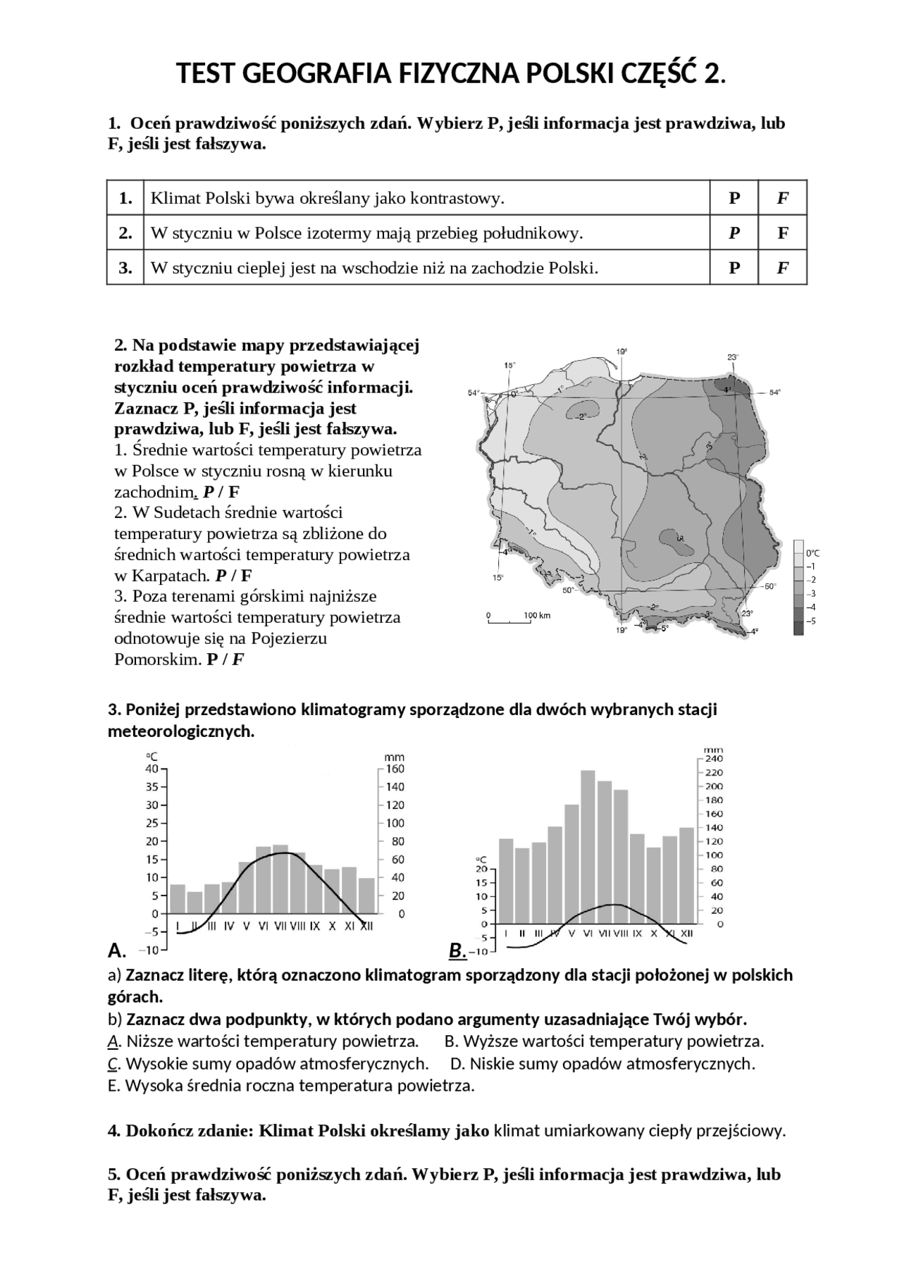 Sprawdzian Z Geografii Fizycznej Polski Pogoda W Polsce