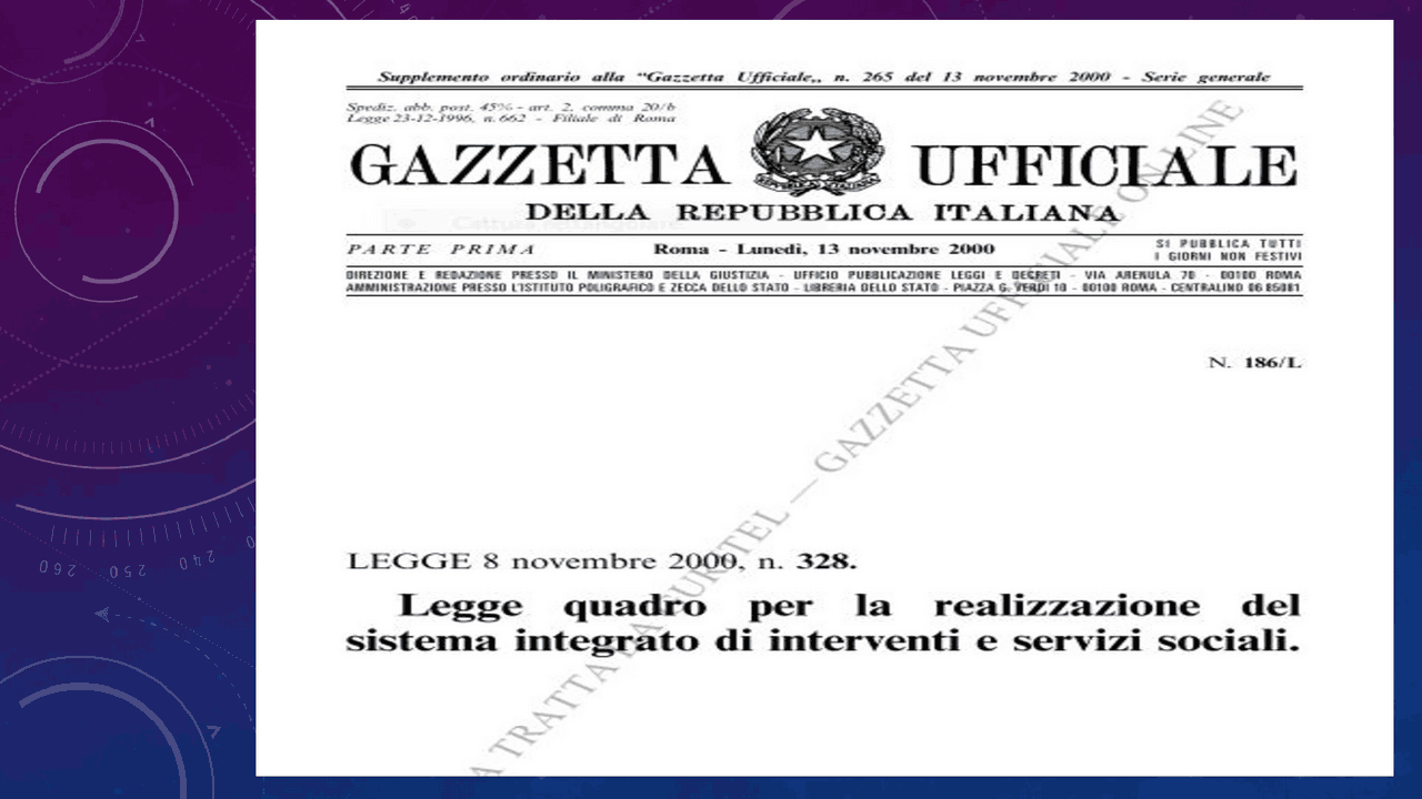 Legge 328 del 2000. Legge sull'assistenza