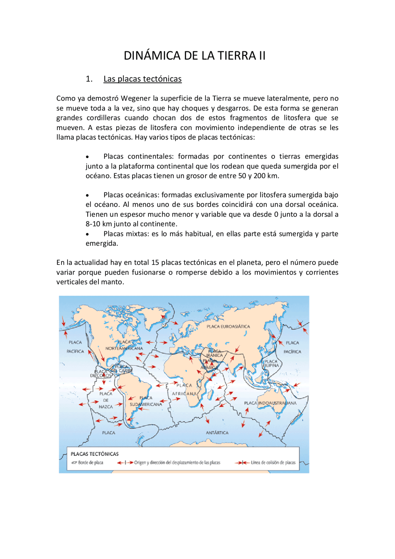 Las placas tectonicas - Docsity