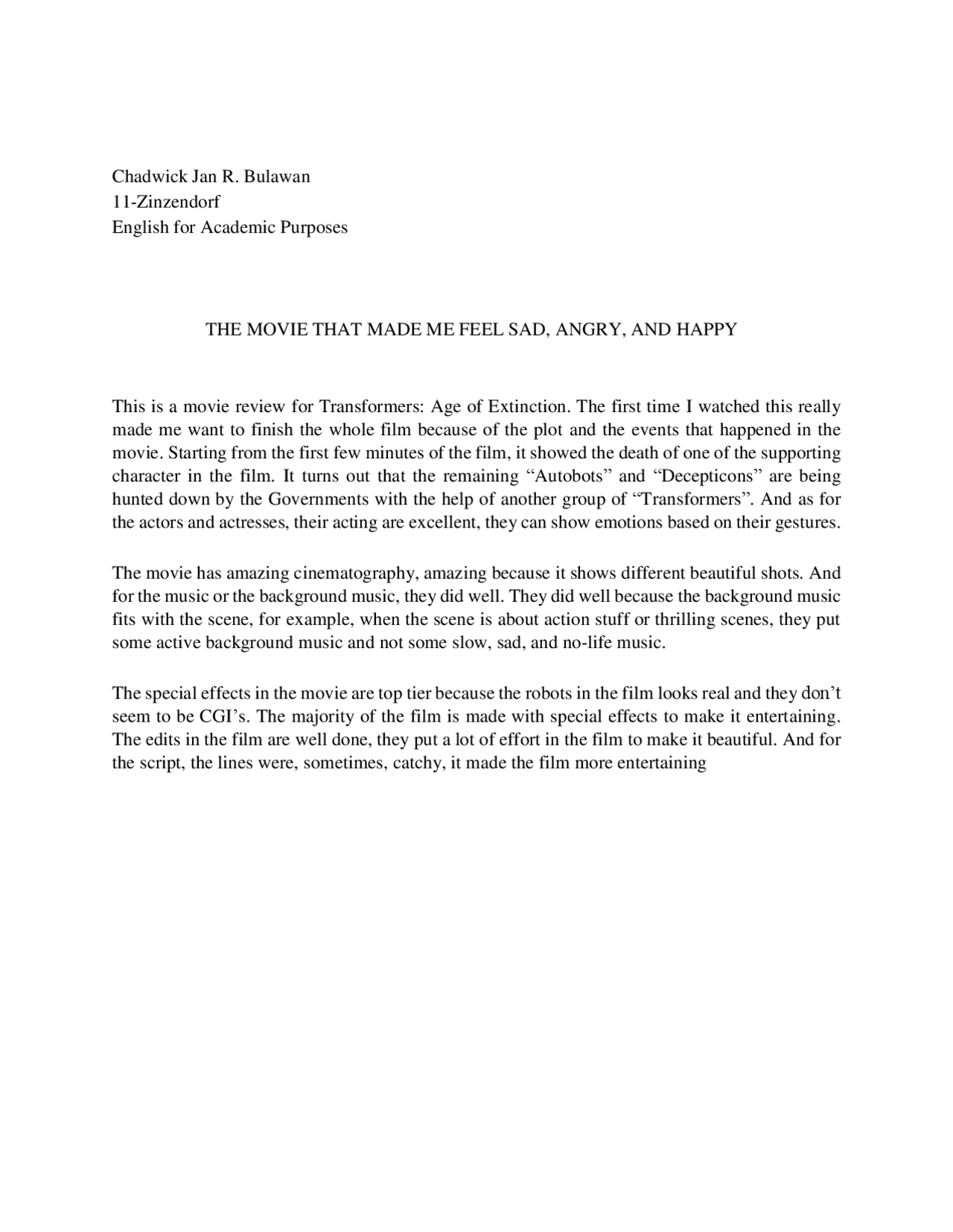 Film review number 2 grades 11 - Docsity